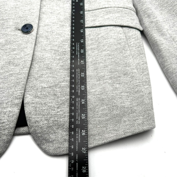 TOMMY HILFIGER Blazer Jacket‎ Women's 12 Gray Navy Preppy Elbow Patches Fitted - Picture 13 of 14